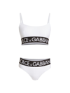 Dolce & Gabbana Women's Logo Bikini In Bianco Ottico