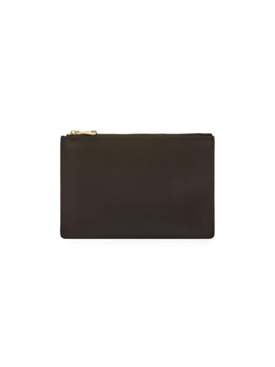 Il Bisonte Women's Oliveta Leather Zip Pouch In Nero