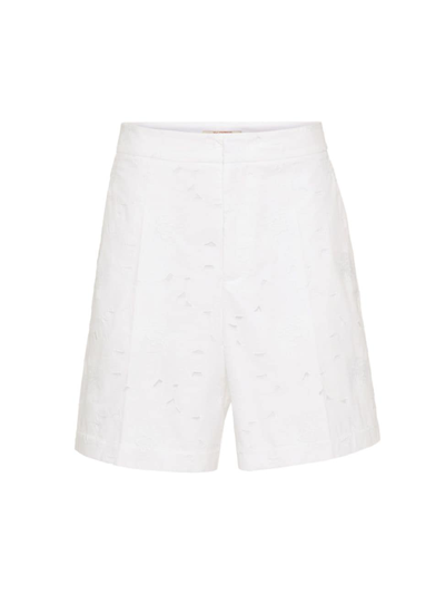 Valentino Broderie Anglaise Cotton Shorts In White