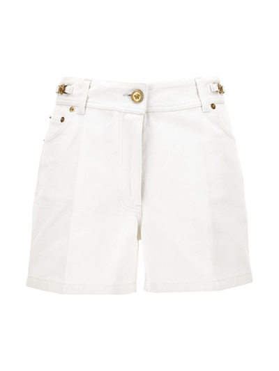 Versace Denim Shorts In White