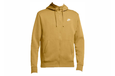 Pre-owned Nike Sportswear Club Fleece Full-zip Hoodie Wheat Gold/wheat Gold/white