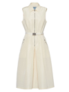 Prada Faille Midi-dress In Ivory