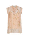 Zimmermann Women's Natura Chiffon Floral Tunic Top In Coral Camellia