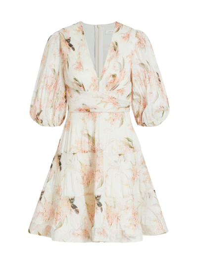 Zimmermann Floral Print Tiered Midi Dress In Multi