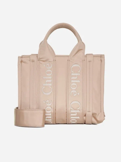 Chloé Small Woody Tote Bag In Rose_dust