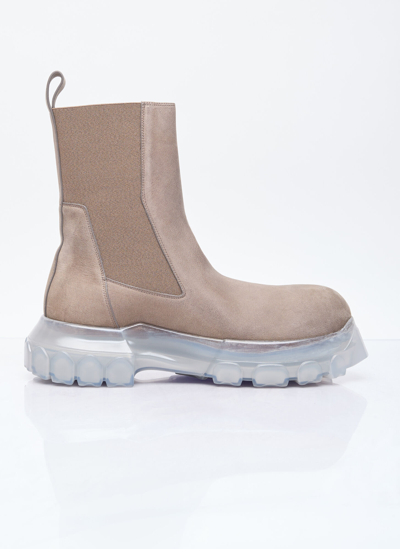 Rick Owens Beatle Bozo Tractor Boots In Grey