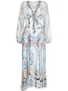 Camilla Season Of The Siren Blouson-sleeve Maxi Layer In Multicolor