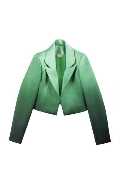 Saiid Kobeisy Gradient Printed Cropped Jacket In Green