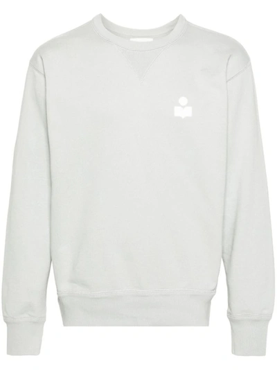 Isabel Marant Mike Flocked-logo Sweatshirt In Gray