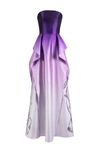 Saiid Kobeisy Gradient-effect Taffeta Strapless Dress In Purple