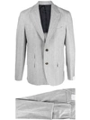 Eleventy Pinstriped Single-breasted Suit In Grey
