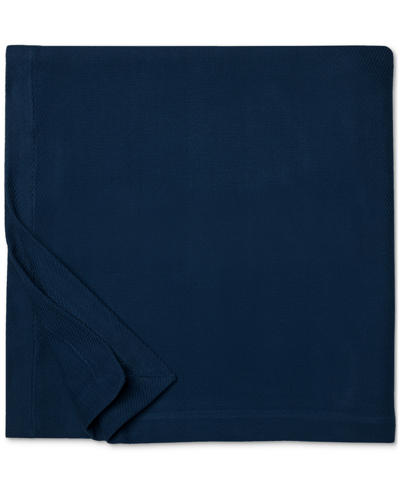 Sferra Allegra Classic Twill Cotton Blanket, Full/queen In Navy