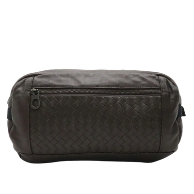 Bottega Veneta Intrecciato Brown Leather Clutch Bag ()