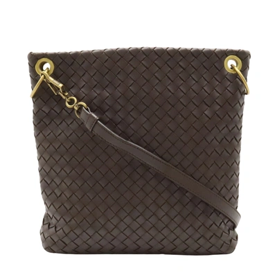 Bottega Veneta Intrecciato Brown Leather Shoulder Bag ()