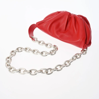 Bottega Veneta The Chain Pouch Red Leather Clutch Bag ()