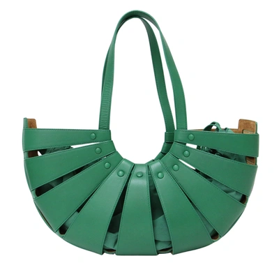 Bottega Veneta The Shell Green Leather Tote Bag ()