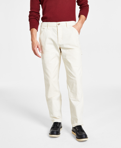 Sun + Stone Men's Workwear Straight-fit Garment-dyed Tapered Carpenter Pants, Created For Macy's In Ecru