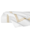 Sferra Estate Woven Cotton Flat Sheet, Full/queen In White,sand