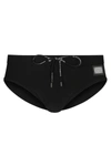 Dolce & Gabbana Black Swim Briefs With Branded Drawstring And Logo Tag In Stretch Polyamide Man In Black