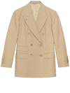 Gucci Gg Wool Jacquard Jacket In Beige