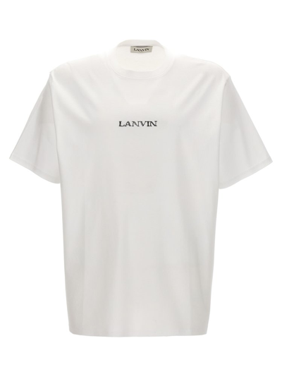 Lanvin Logo Embroidered Crewneck T In White