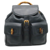 GUCCI GUCCI BAMBOO BLACK LEATHER BACKPACK BAG (PRE-OWNED)