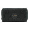 GUCCI GUCCI ZIP AROUND BLACK CANVAS WALLET  (PRE-OWNED)