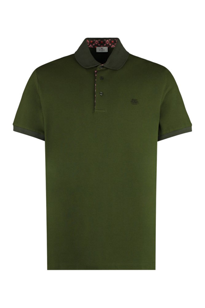 Etro Pegaso Embroidered Short In Green
