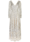 NEEDLE & THREAD CHANDELIER SEQUIN-EMBELLISHED TULLE GOWN