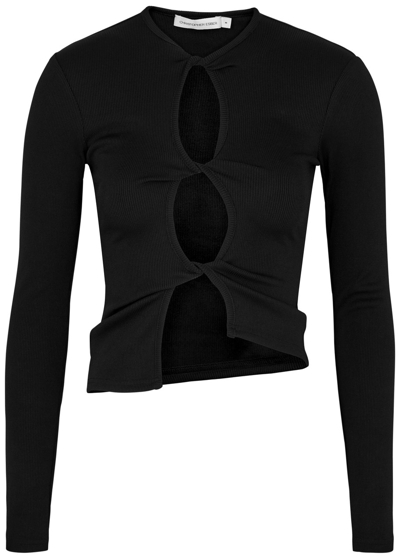 Christopher Esber Twised Stretch-jersey Top In Black