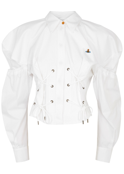 VIVIENNE WESTWOOD GEXY LACE-UP COTTON SHIRT