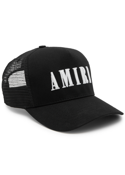 Amiri Core Logo Canvas Trucker Cap In Black