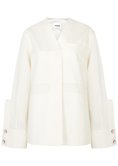 Jil Sander Cotton-blend Jacket In Off White