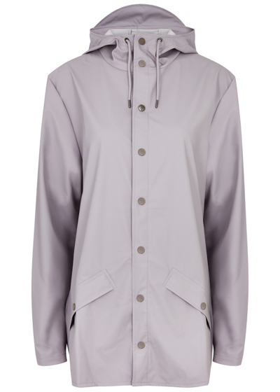 Rains Hooded Rubberised Jacket In Lilac