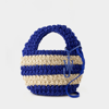 Jw Anderson Women's Popcorn Basket Tote Bag In Blue