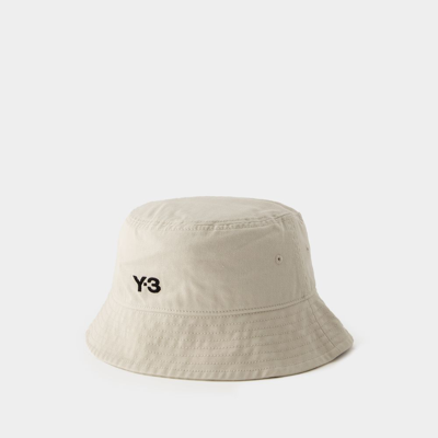 Y-3 Logo Bucket Hat In Beige