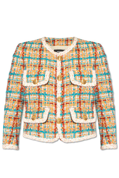 Dsquared2 Upper East Side Tweed Jacket In White