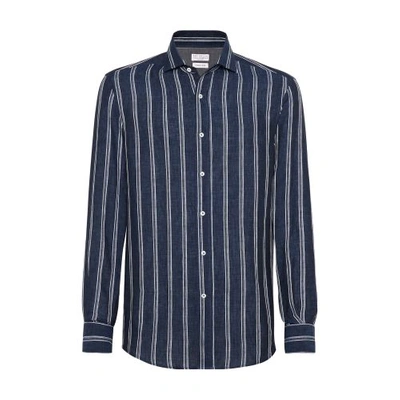 Brunello Cucinelli Easy-fit Shirt In Bleu