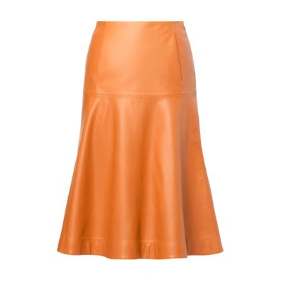 Equipment Alexa A-line Leather Skirt In Autumnal