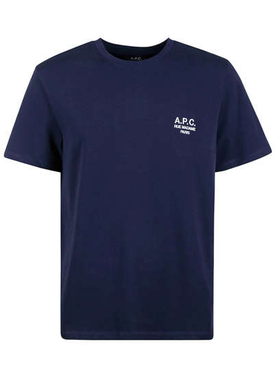 Apc Raymond T-shirt Men Blue In Cotton