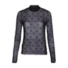 Marine Serre Womens Moonogram-flocked High-neck Mesh Top Bk99 Black In Bk99_black