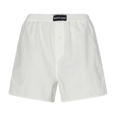 Marine Serre Regenerated Household Shorts In Wh10_white