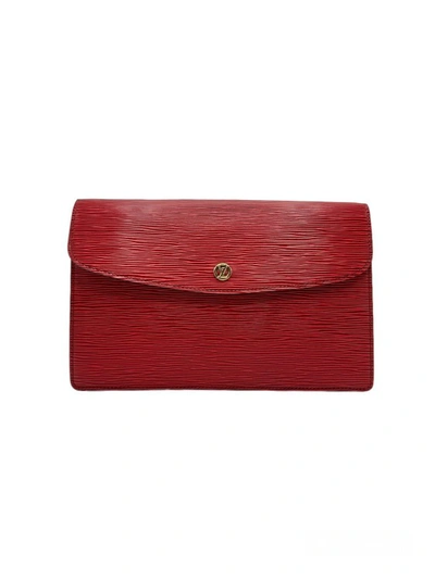 Pre-owned Louis Vuitton Red Epi Clutch Bag