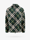 Burberry Check-pattern Zipped Hooded Jacket In Green