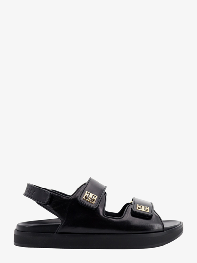 Givenchy 4g Leather Strap Sandals In Black