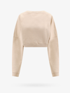 Saint Laurent Logo-embroidered Cropped Sweatshirt In Beige