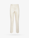 Tom Ford Striped Wool-blend Straight-leg Trousers In White