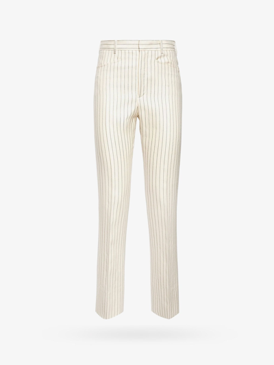 Tom Ford Striped Tailored Pant In White