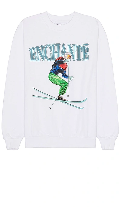 Enchante Vintage Ski Crewneck In White