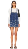 Free People X We The Free Overall Smock Mini Dress In Blue